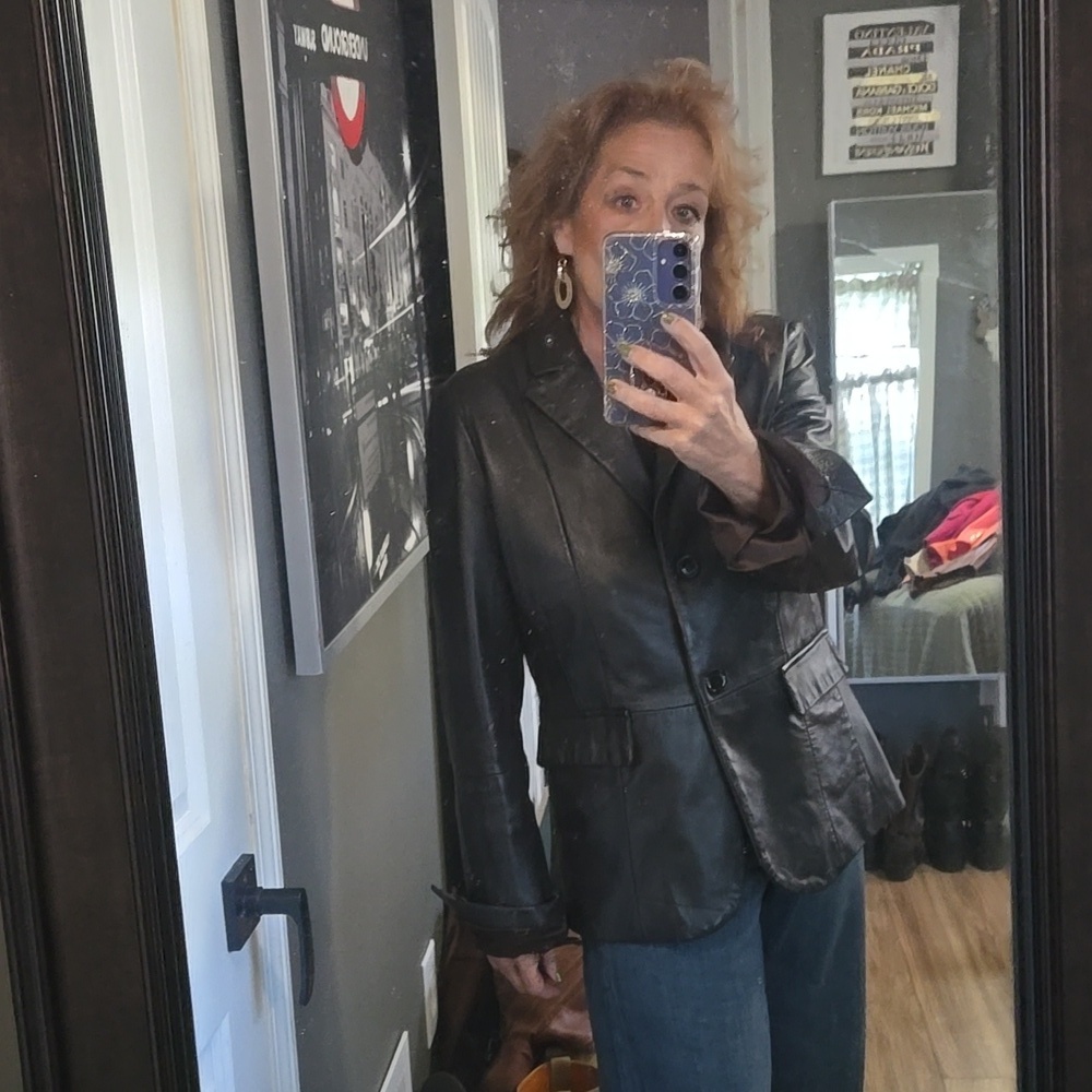 Wilsons Maxima Chocolate Brown Leather Jacket Ladies Size Large